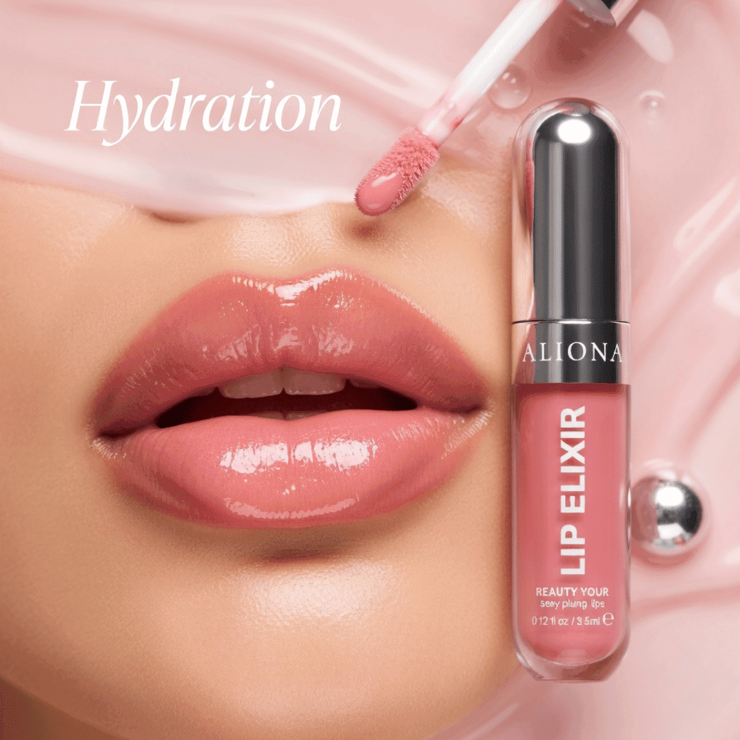 Aliona Lip Glaze Elixir in use